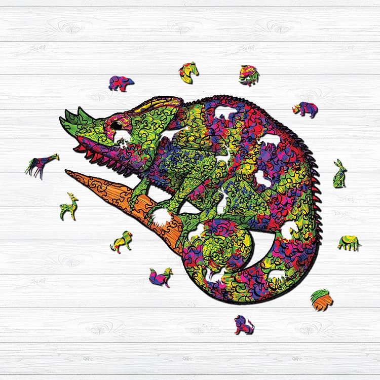 Purple Lizard Wooden Jigsaw Puzzle