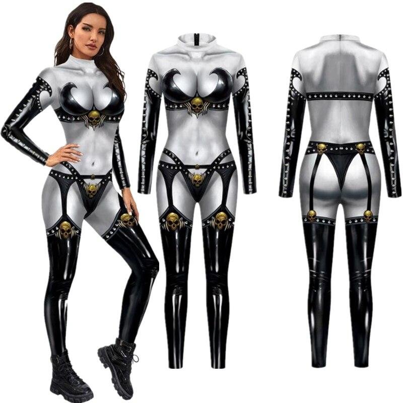 Lady Death Cosplay Jumpsuit Catsuit Sexy Women Halloween Costumes、shopify、sdecorshop