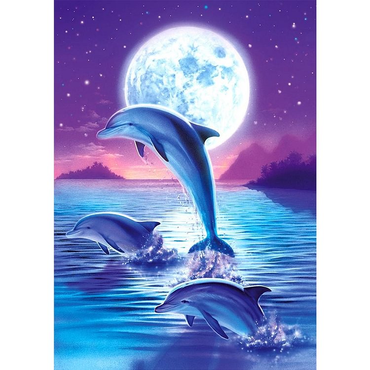 Fantasy Dolphin - Full Round Drill Diamond Painting - 30x40cm(Canvas)