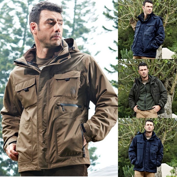 Men's Casual Outdoor Thick Two-piece Plus Fleece Jacket