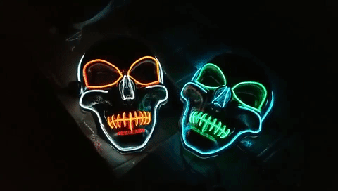 Illuminated Glowing LED Skull Masks | Skull mask, Rainbow night light, Mask