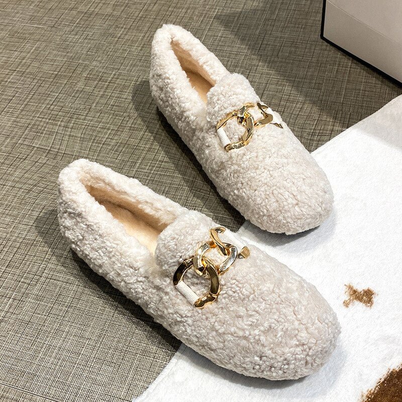 Furry Flats Loafers