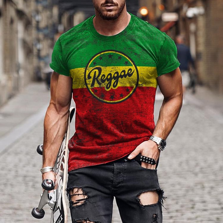 BrosWear Reggae Casual Short Sleeve T-Shirt