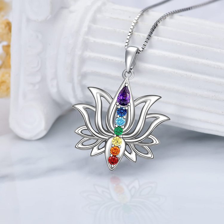 S925 Move On Colorful Lotus Necklace