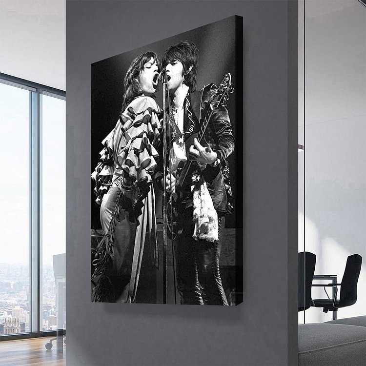 The Rolling Stones Mick Jagger and Keith Richards Canvas Wall Art