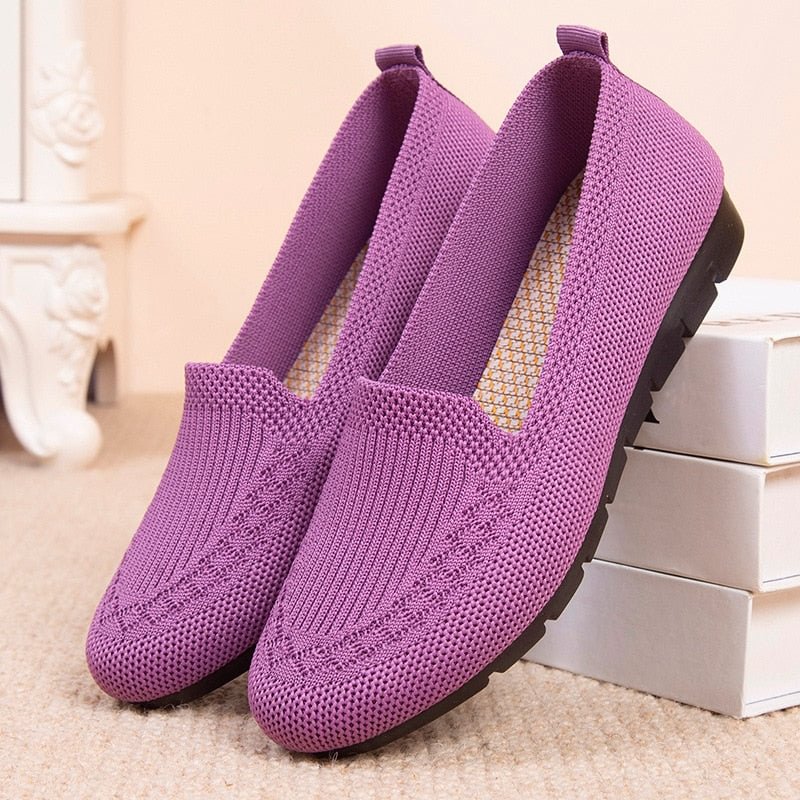 Women Summer Mesh Breathable Flat Loafers Shoes - vzzhome