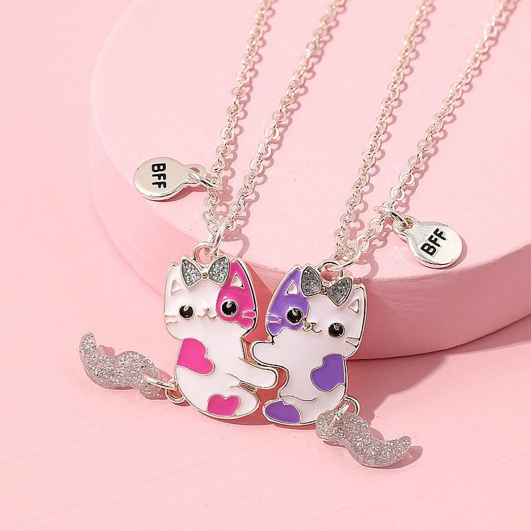 Cute Cat Movable Tail Magnet Attracting Necklace-Mayoulove