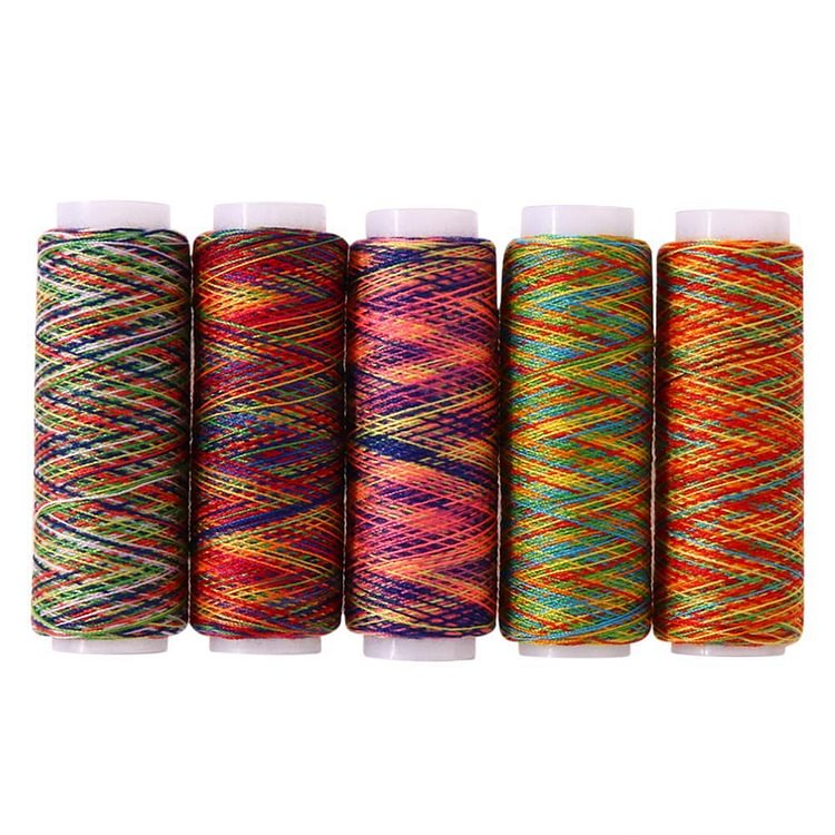 5pcs Rainbow Color Sewing Thread Hand Quilting Embroidery Sewing Thread