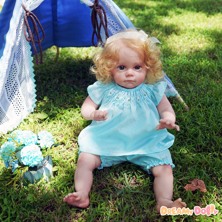  17 Inches 'Sweet Kisses' Realistic Baby Girl Doll with Blond Hair named Daisy - Reborndollsshop.com-Reborndollsshop®
