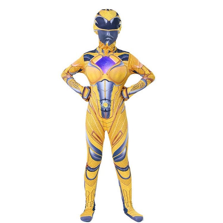 Mayoulove Power Rangers Cosplay Costume with Mask Boys Girls Bodysuit Halloween Fancy Jumpsuits-Mayoulove