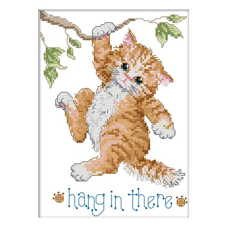Hanging on the tree - 14CT Stamped Cross Stitch - 19*27cm