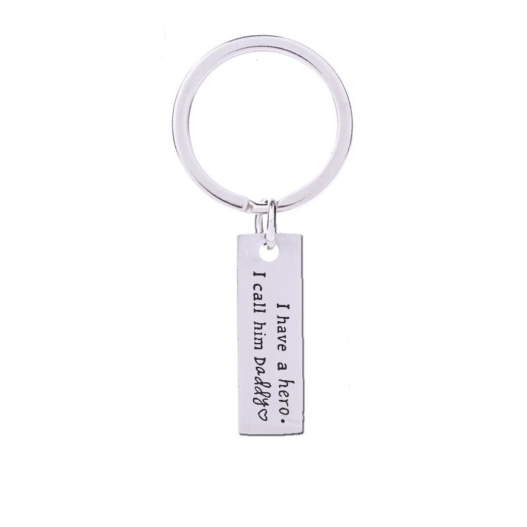 I Have A Hero I Call Him Daddy Keychain Gifts for Men