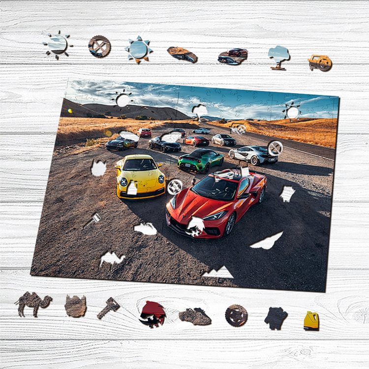Famous Cars Wooden Jigsaw Puzzle
