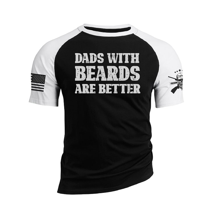 DADS WITH BEARDS ARE BETTER RAGLAN GRAPHIC TEE