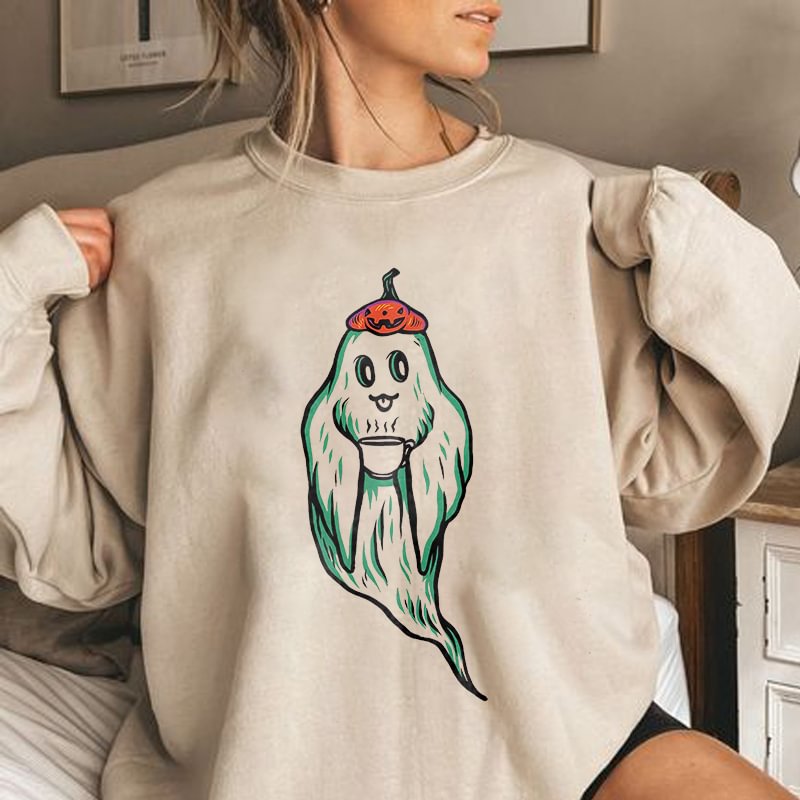 Halloween Funny Ghost Women's Sweatshirt - Krazyskull