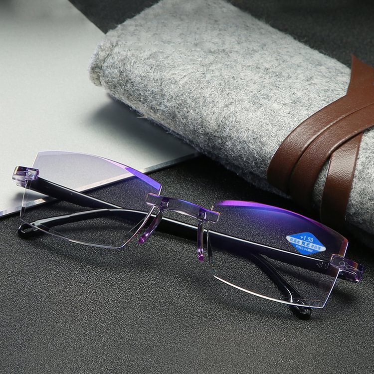 Cutecozylife-New Diamond-cut Bifocal Progressive And Anti-Blue Eyewear Ultralight Reading Glasses