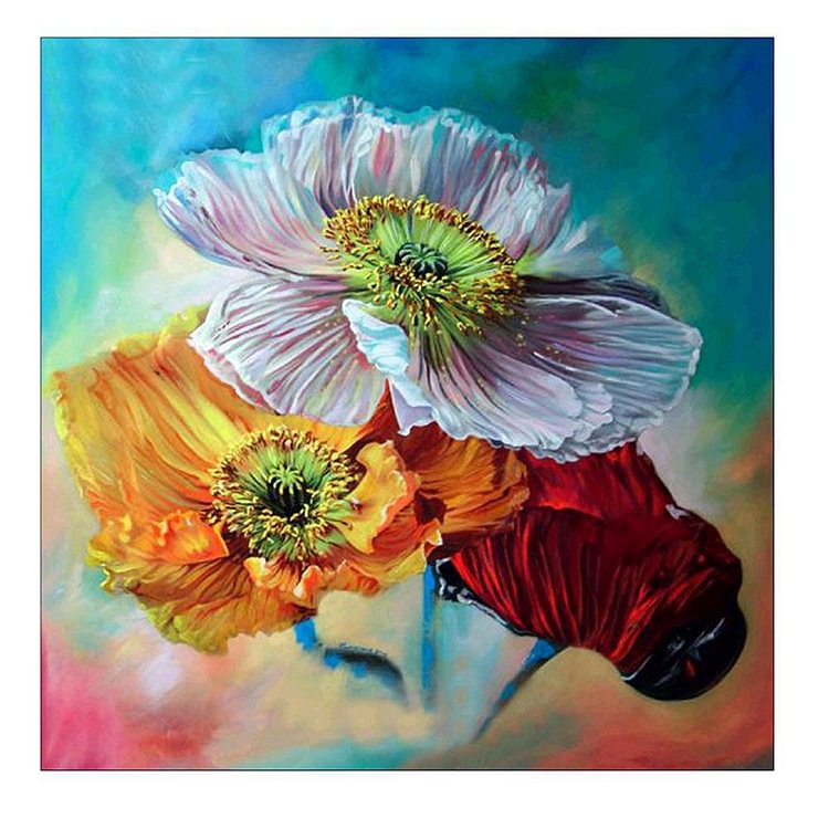 Abstract Flower - Round Drill Diamond Painting - 30x30cm(Canvas)