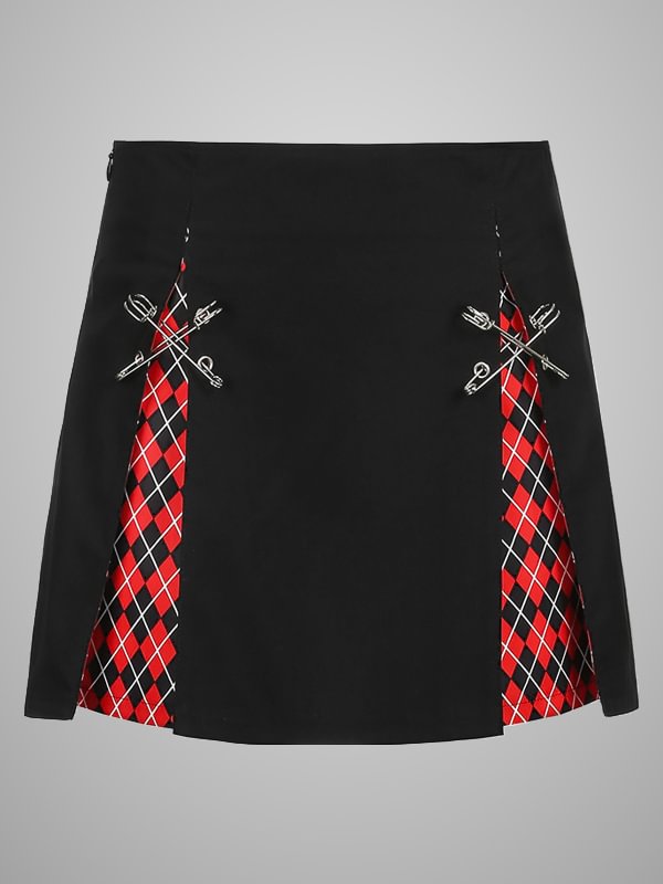 Dark College A-Line Mini Skirts