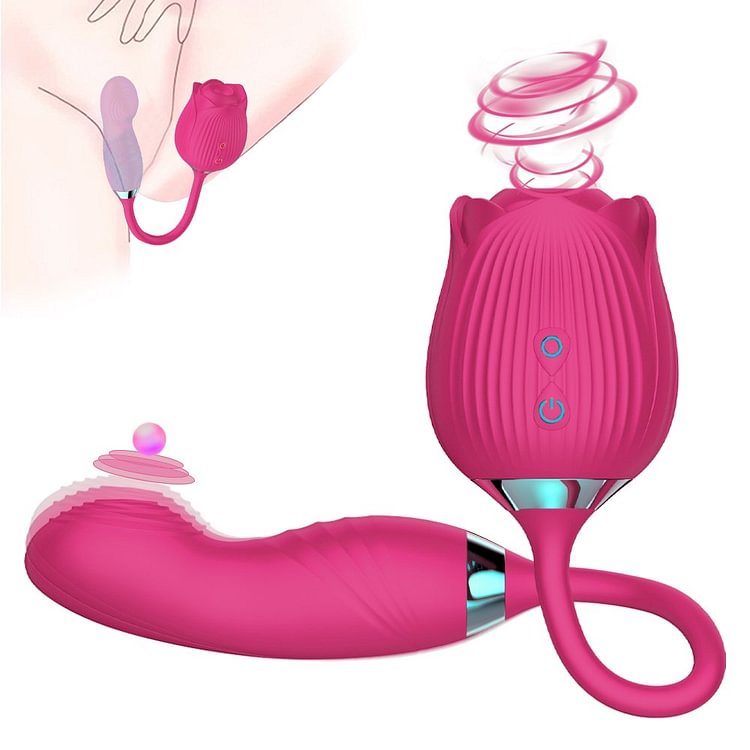 The Rose Toy Clit Sucker With Ball Vibrating Egg, G Spot Dildo Clitoris Stimulator