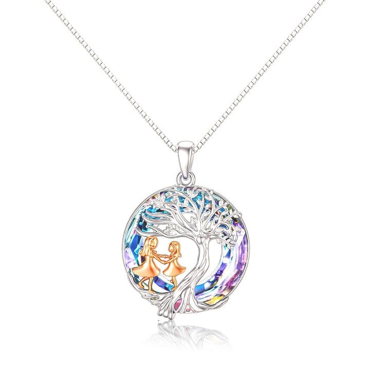 For Daughter - S925 Remember I'll Always be with You Crystal Life Tree Necklace