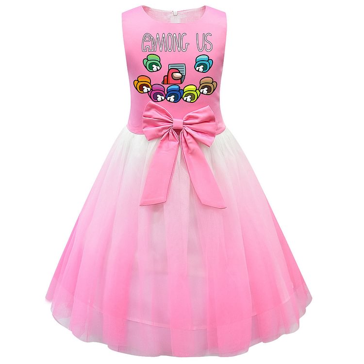 Children's gift dress among us: young US girls' mesh puffy skirt, big children's princess skirt 80310-Mayoulove