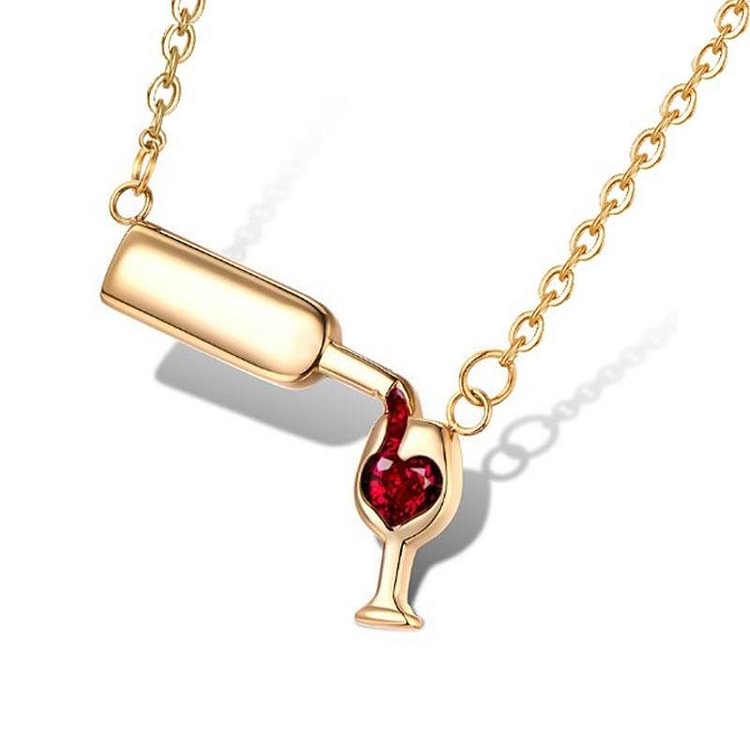 Wine Love Crystal Necklace-Mayoulove