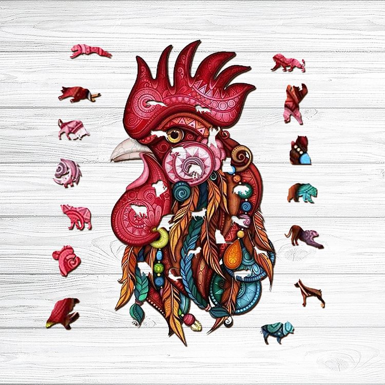 Cock's Head Wooden Jigsaw Puzzle