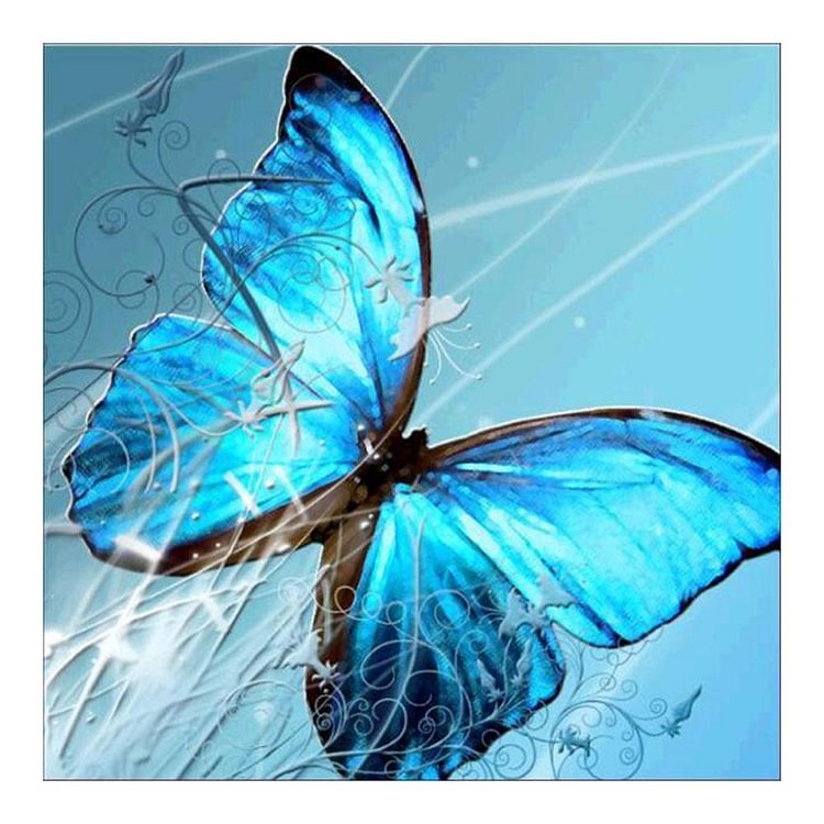 Flower Butterfly Round Part Drill Diamond Painting 30X30CM(Canvas)-gbfke