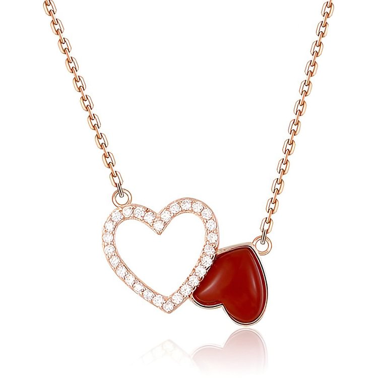 For Mom - S925 Mother and Daughter are Connected Heart to Heart Necklace