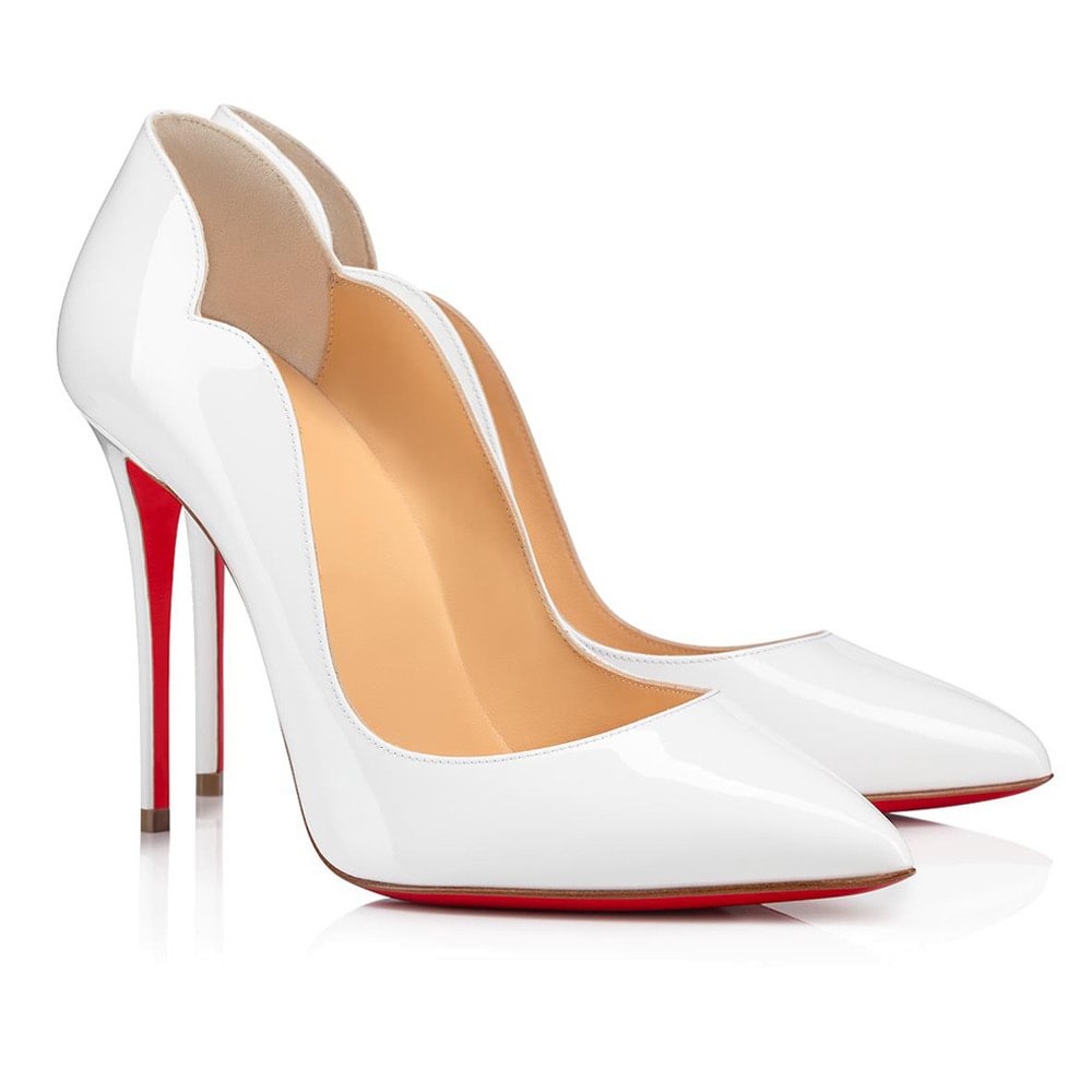 100mm Women's High Heels for Party Wedding White Pumps-vocosishoes