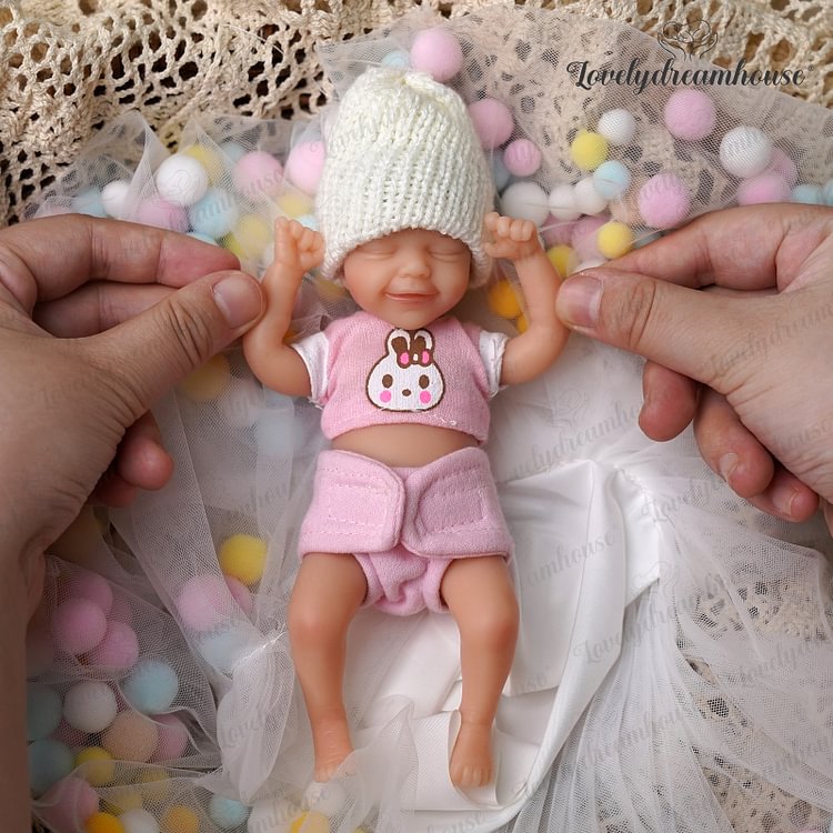  [Kids Reborn Gift] 6'' Camille Handmade Soft Full Silicone Doll Miniature Baby Girl - Reborndollsshop.com®-Reborndollsshop®