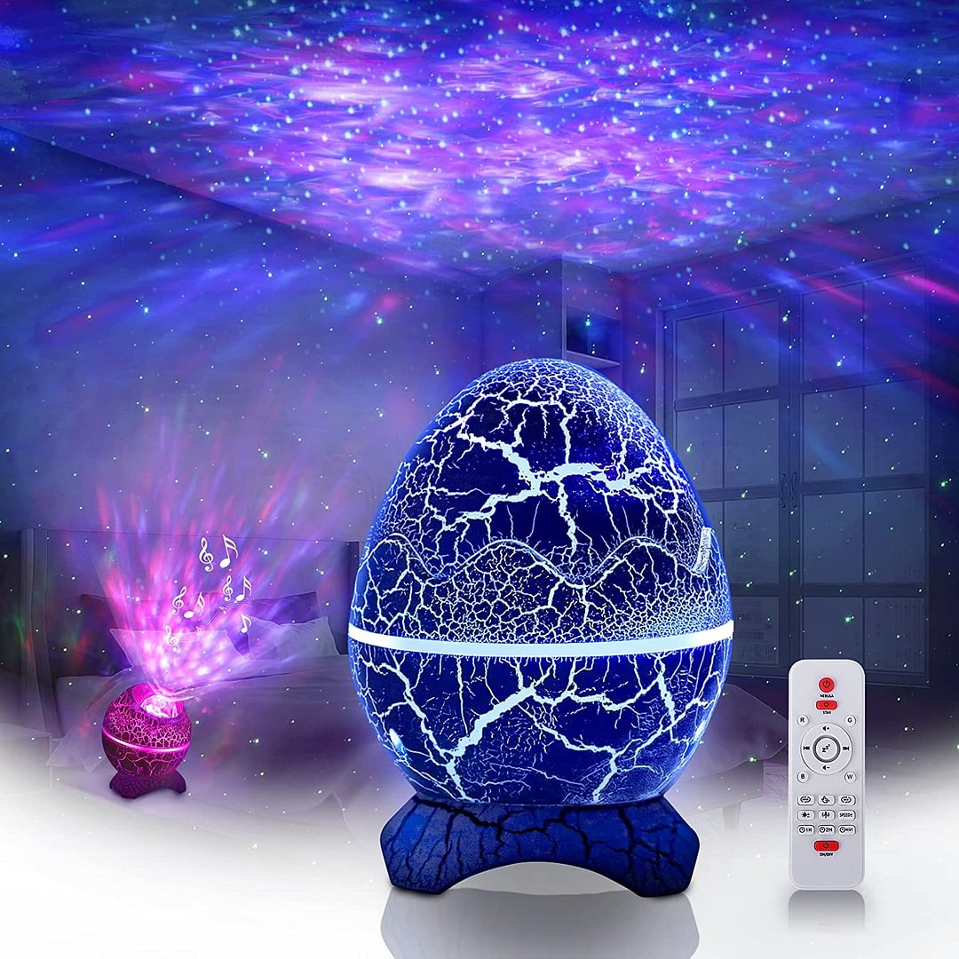 Galaxy Starry Projector Night Light  Decorat Bedroom For Home White Noise for Sleep Children Gift Dinosaur Eggs shell Night Lamp - vzzhome