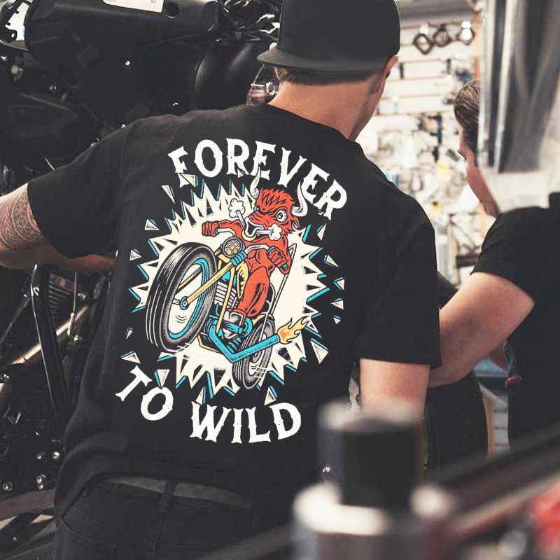 UPRANDY Forever To Wild Vivid Animal Rider Graphic Black T-shirt -  UPRANDY