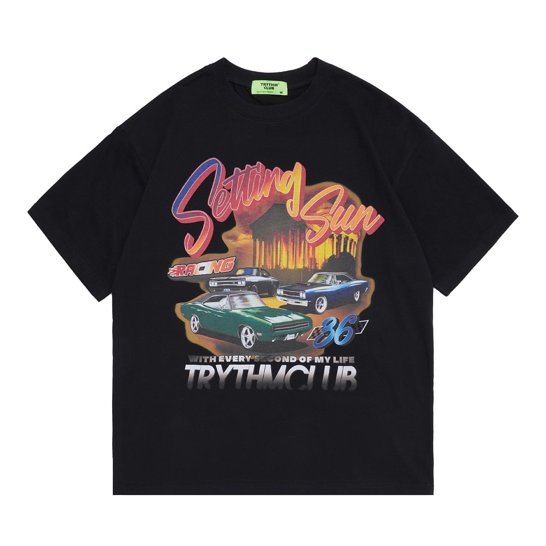 American High Street Vintage Racing Short Sleeve T-Shirt / Techwear Club / Techwear