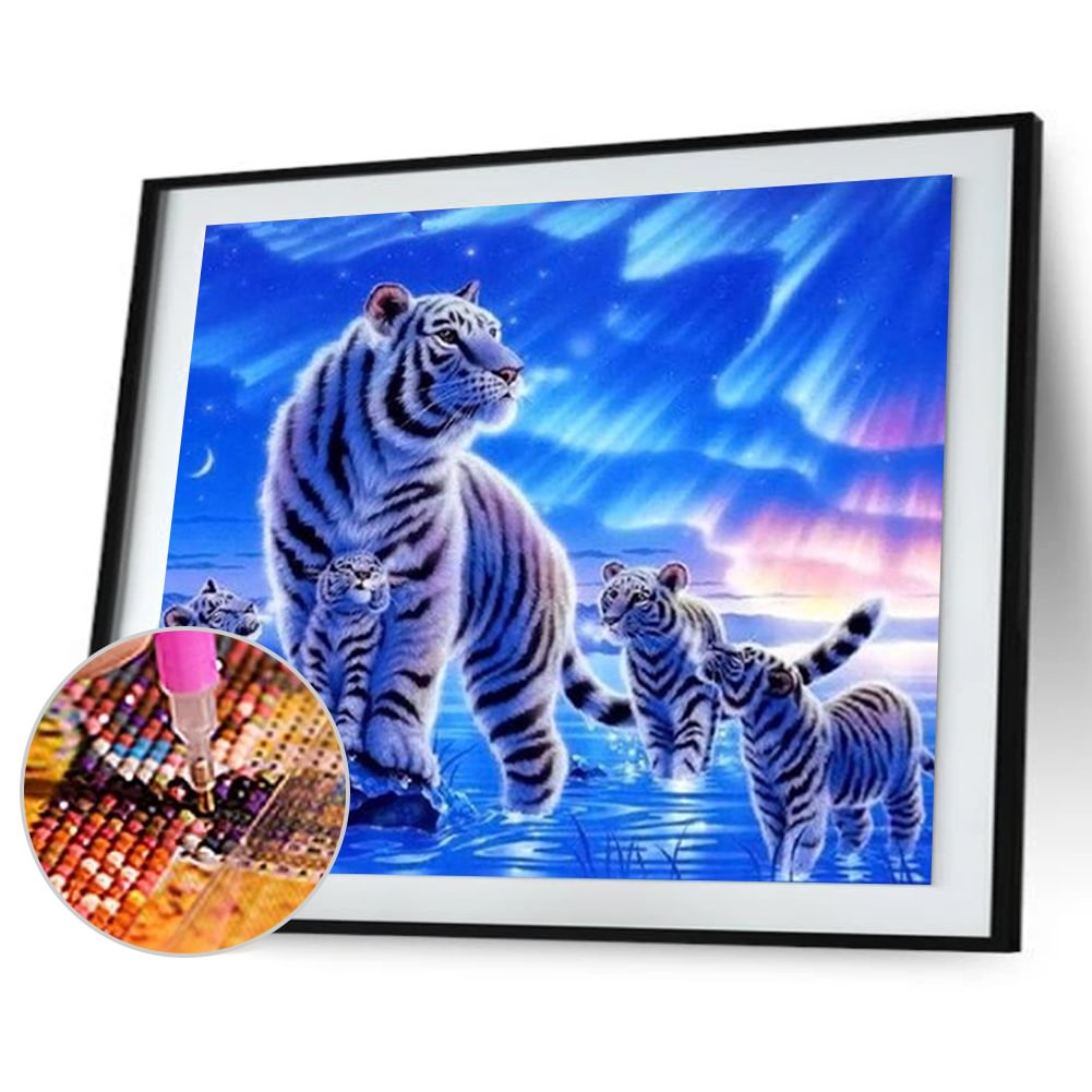 Tiger Animal Dec  Round Diamond Painting 40*30cm