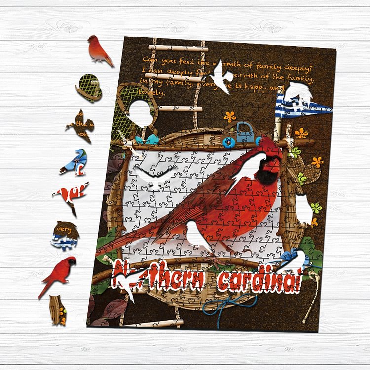 Northern Cardinal Wooden Puzzle