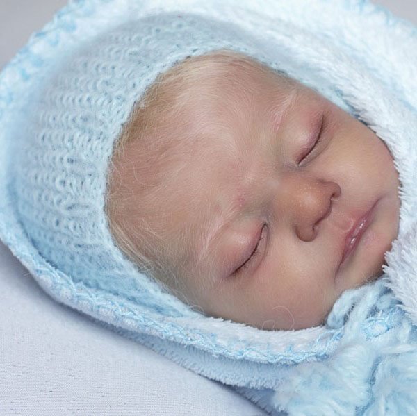 17" Asleep Reborn Baby Boy Fermin,Lifelike Handmade Reborn Doll Set,Gift for Kids