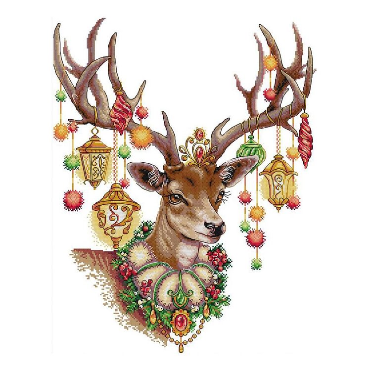 Antlers - 14CT Stamped Cross Stitch - 44x54cm