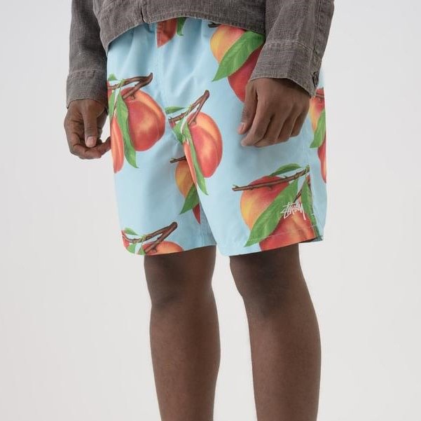 Summer Peach Print Streetwear Breathable Men's Casual Shorts-VESSFUL