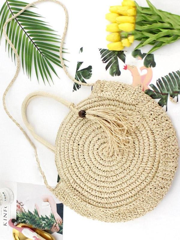 Solid Round Shape Hand-weaving Dual Bag