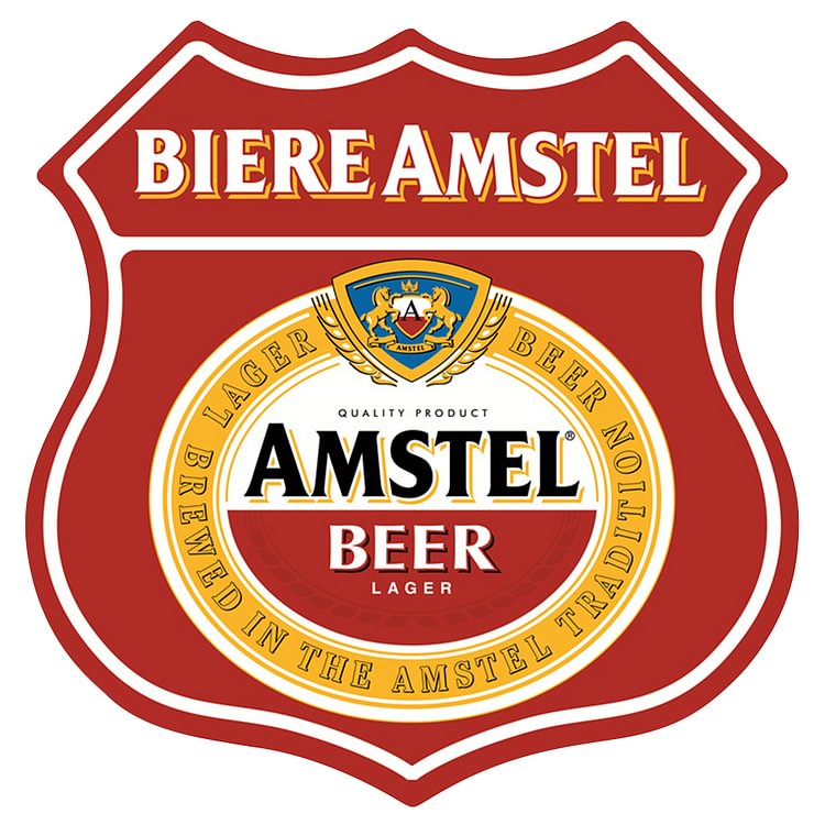 Amstel - Shield Vintage Tin Signs/Wooden Signs - 30x30cm