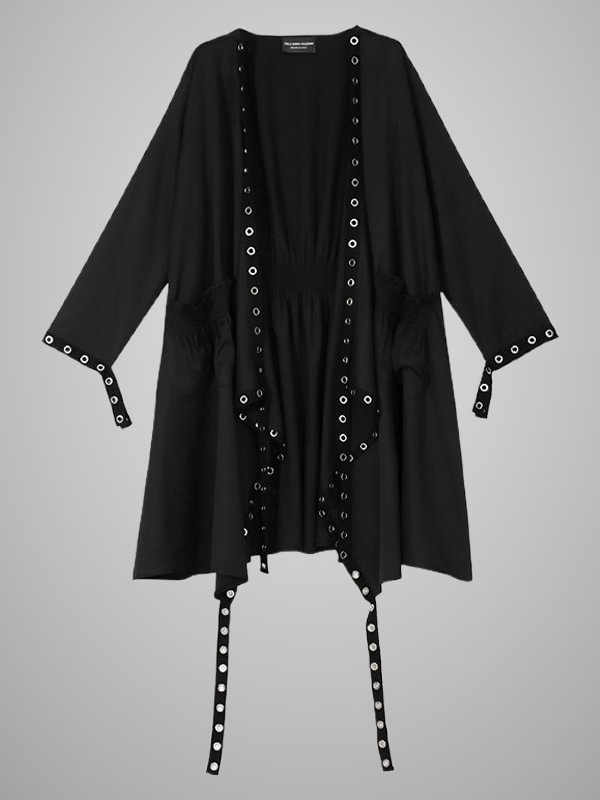 Gothic Dark Motor Street Style Buttoned Streamer Loose Jacket