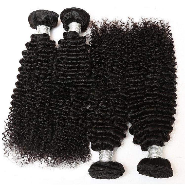 1 PC Black Kinky Curly Hair Bundles丨Brazilian  Mature Hair、Virgin Hair、Original Hair