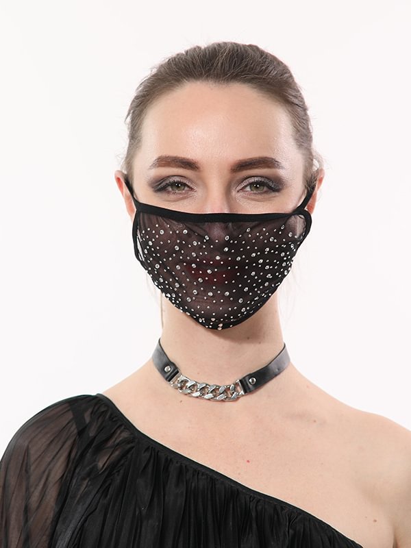 Trendy Glitter Mesh Mask