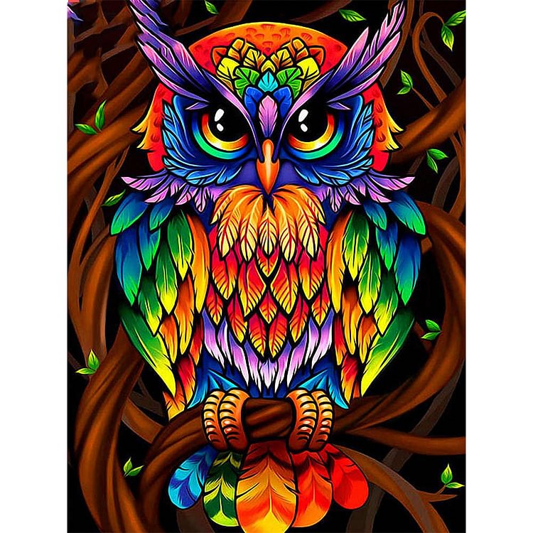 Gorgeous Owl - Square Drill Diamond Painting - 40*50CM