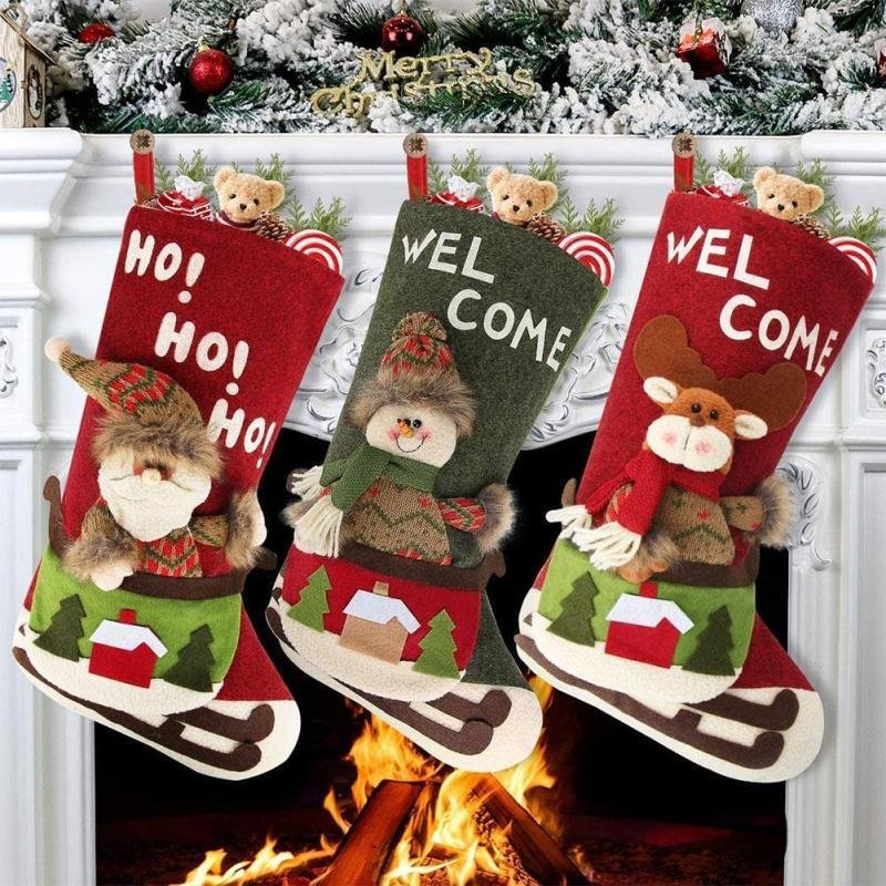 Christmas Stockings Candy Gifts Bag Hanging Ornaments Christmas Decoration