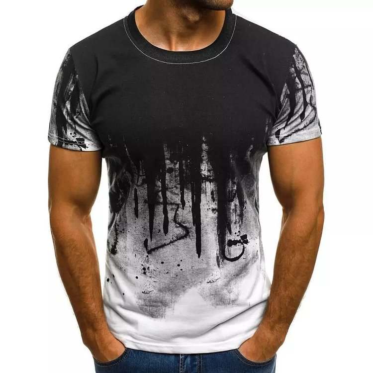 Ink Painting Casual Summer Short-Sleeved Men's T-shirts