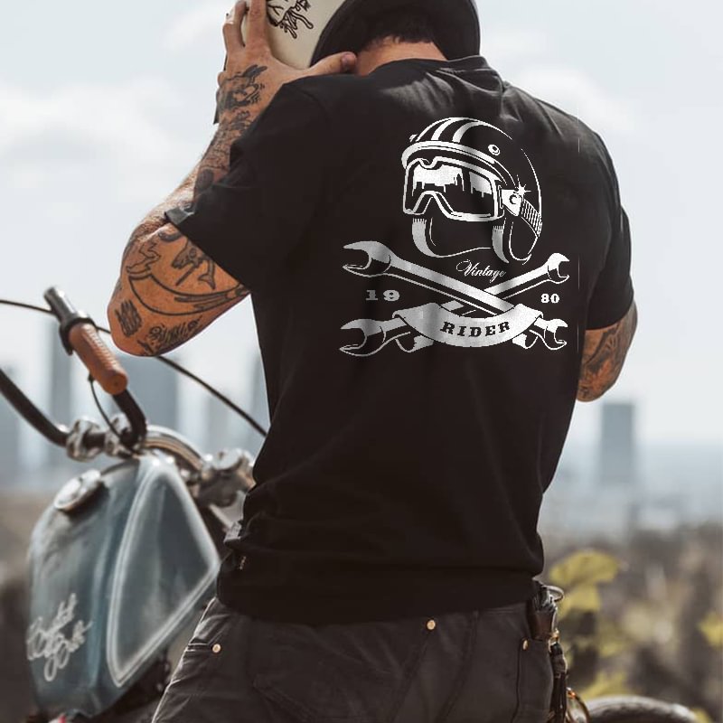 UPRANDY Wrench helmet print black T-shirt designer -  UPRANDY