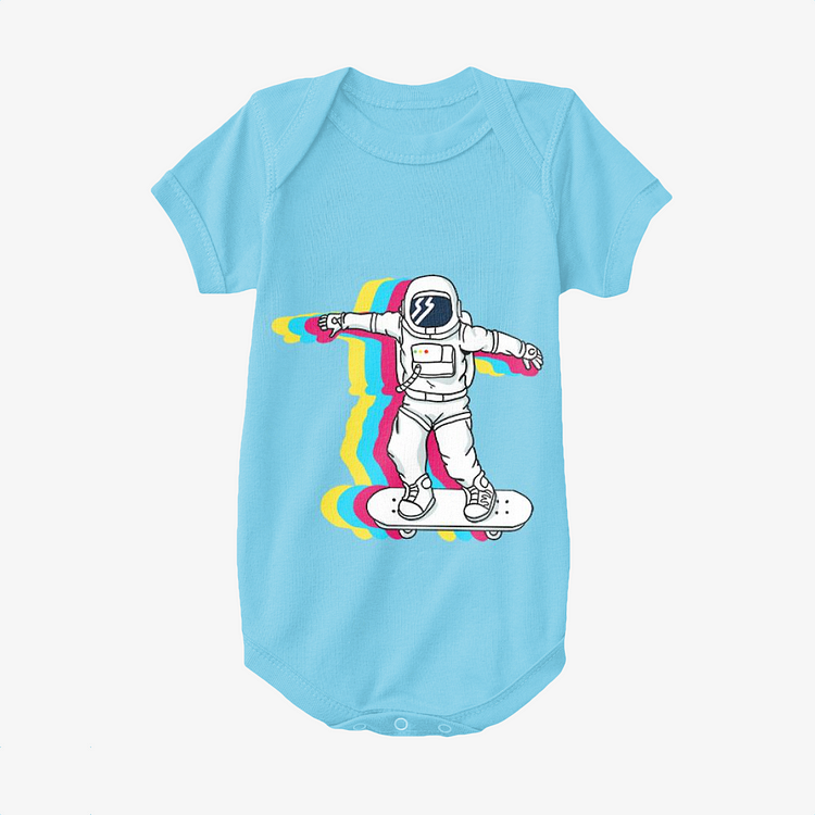 Astronaut Who Likes To Skateboard, Pop Art Baby Onesie