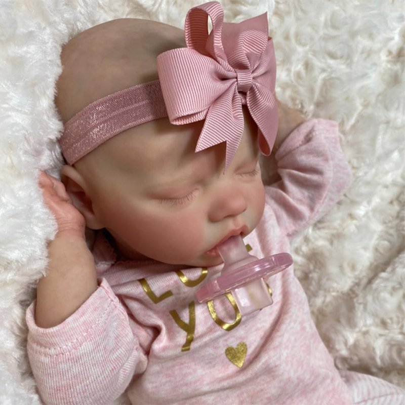 12'' Pink Asleep Newborn Baby Doll Silicone Vinyl Baby Girl Kathleen